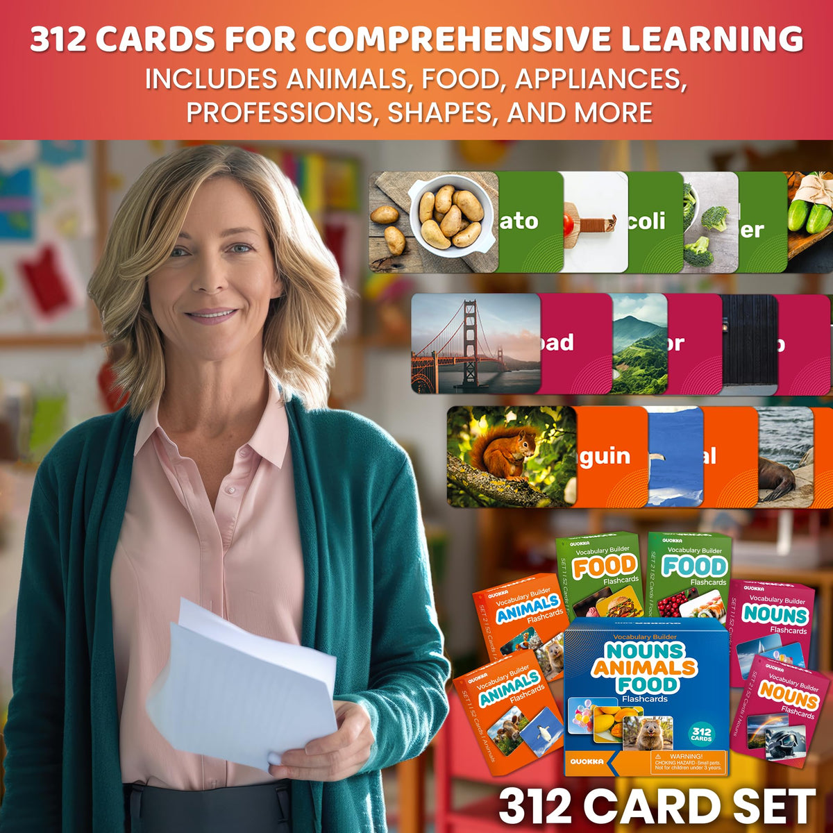 Vocabulary Builder Flash Cards for Kids Ages 4-8 — Speech Therapy Materials