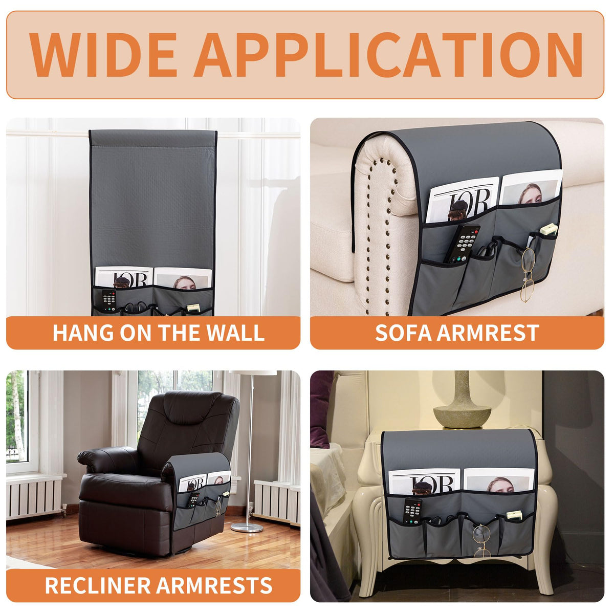 HAOMAIJIA Sofa Armrest Organizer, Remote Control Holder for Recliner Couch