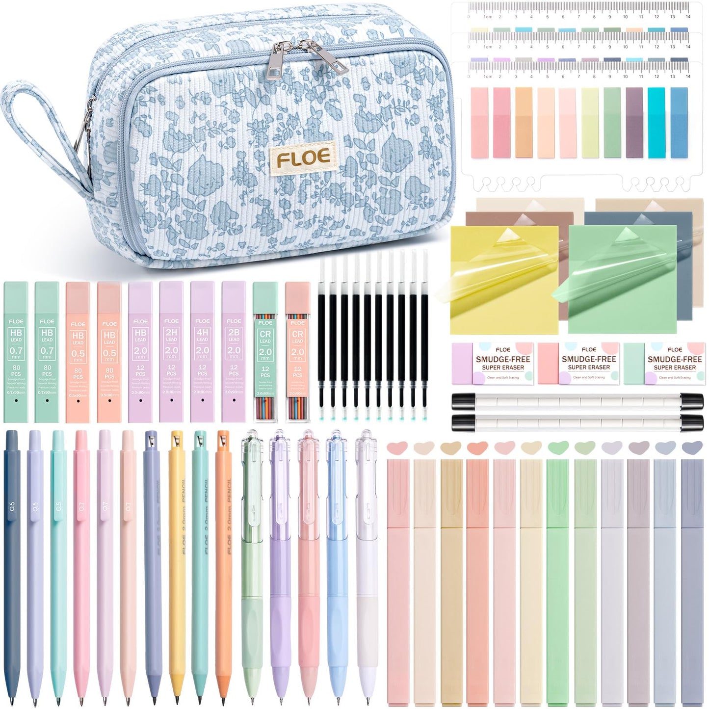 62PCS Aesthetic School Supplies Cute Back to School Supplies Stationary Set