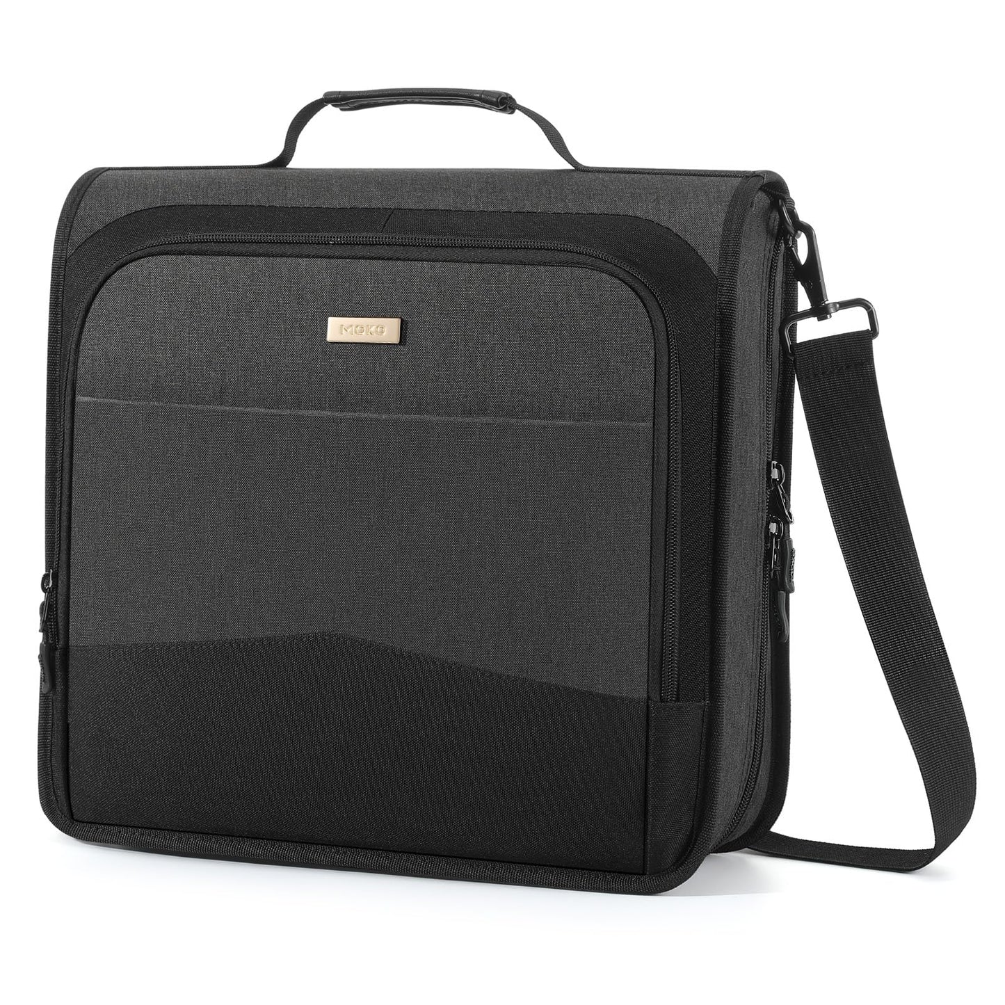 MoKo Zipper Binder, 3-Inch 3-Ring, 600 Sheets, 6-Tab File Folders, Black