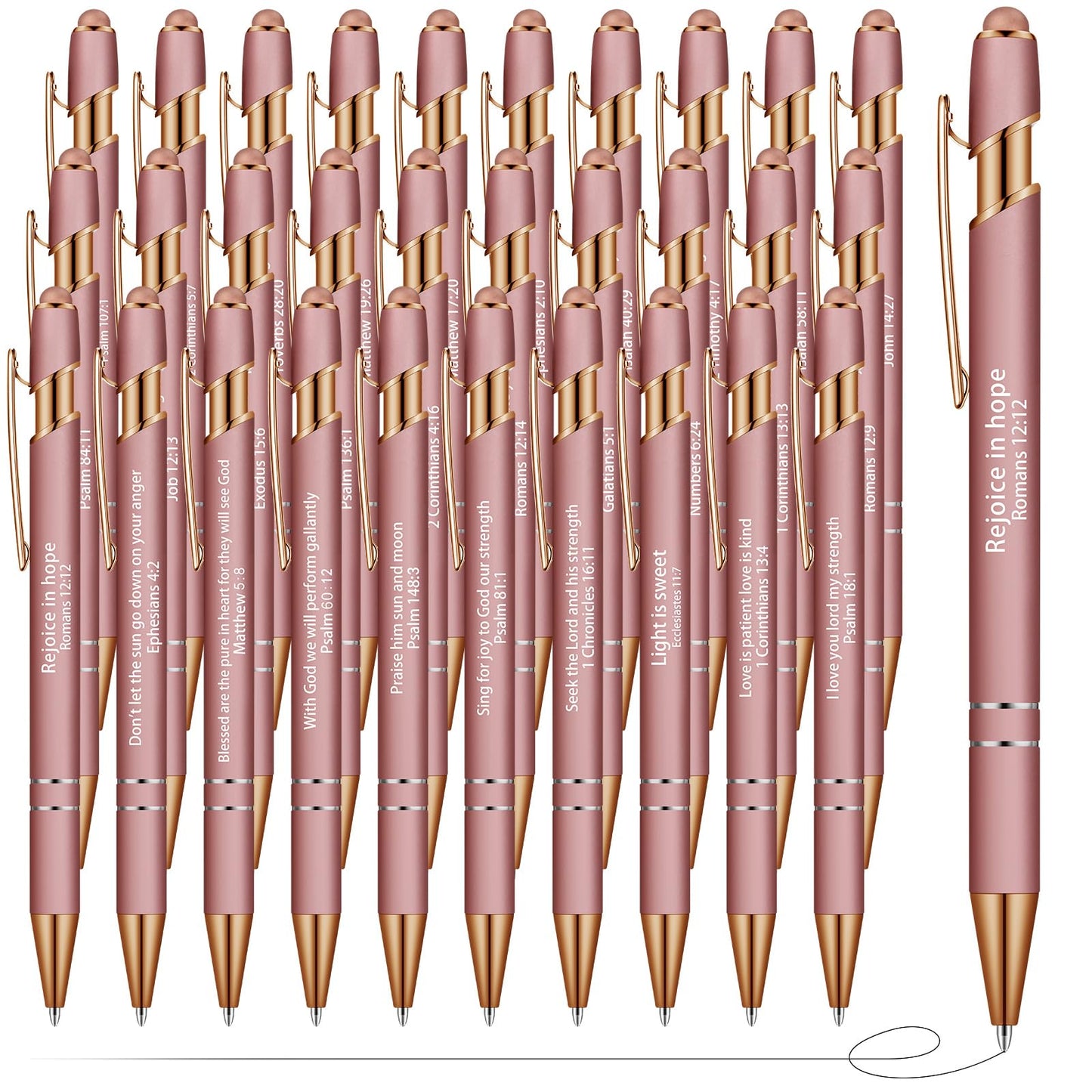 Geosar 30Pcs Christian Bible Verse Ballpoint Pen Gift Scripture, Pink