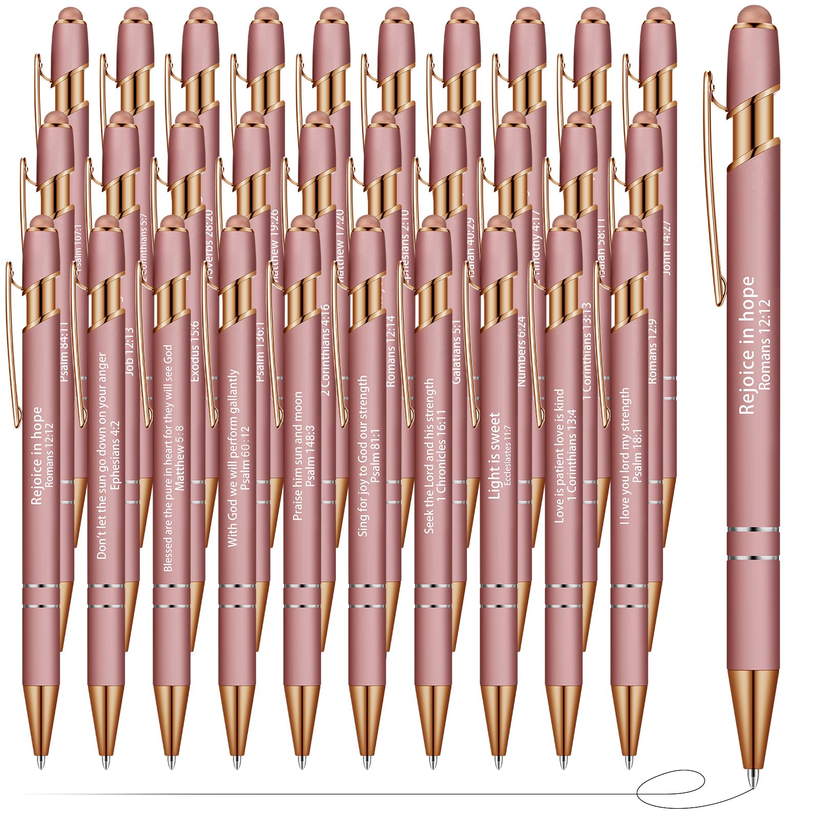 Geosar 30Pcs Christian Bible Verse Ballpoint Pen Gift Scripture, Pink