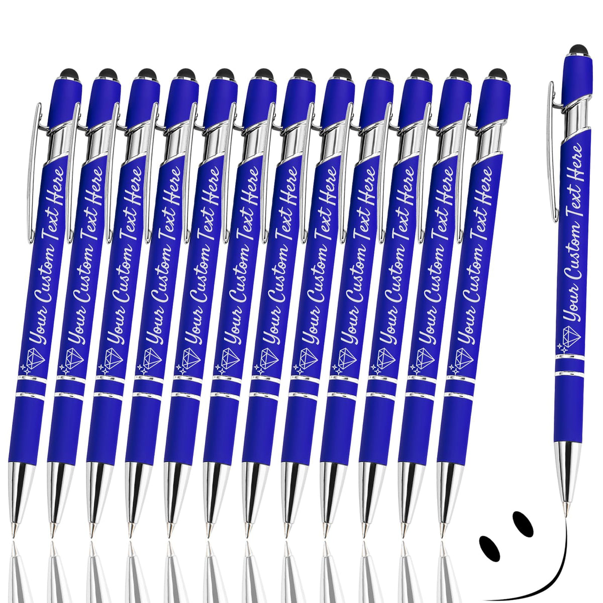 GIFTSDIY Personalized Pens with Stylus,Custom Engraving Ballpoint Pens,Imprinted with Your Logo or