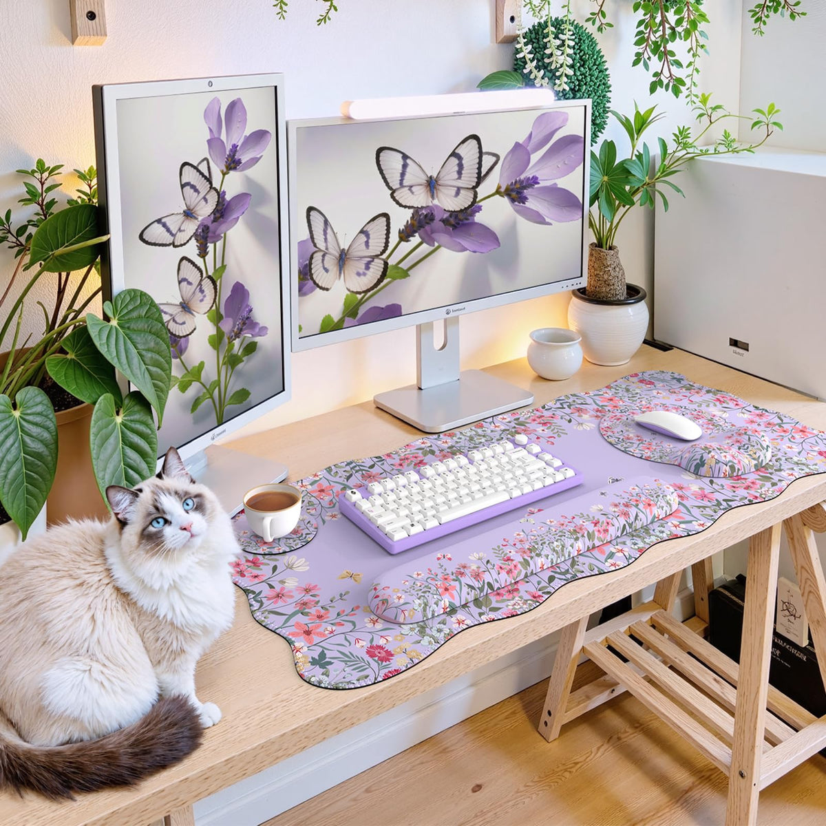 iCasso Computer Mat for Workspace, Purple 35.4"x15.7" Computer Pad