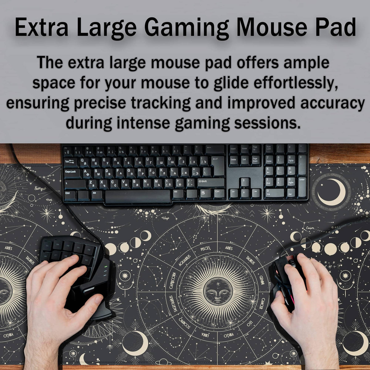 Samgula Big Mouse Pad Black Gaming Mousepad Computer Desk Accessories for Men Keyboard Mats