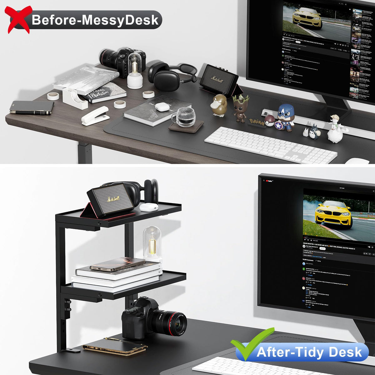 Spacrea 2 Tier Clamp on Desk Shelf