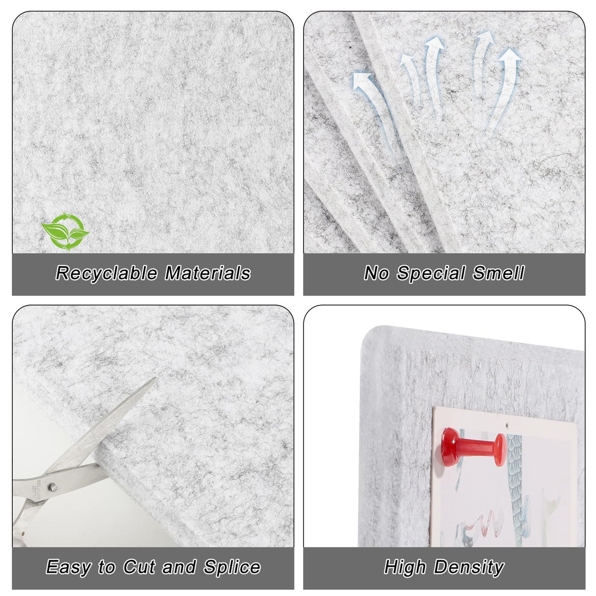 Cork Board Alternative 28" x 19", 6 Pack Felt Bulletin Boards, Pin Board