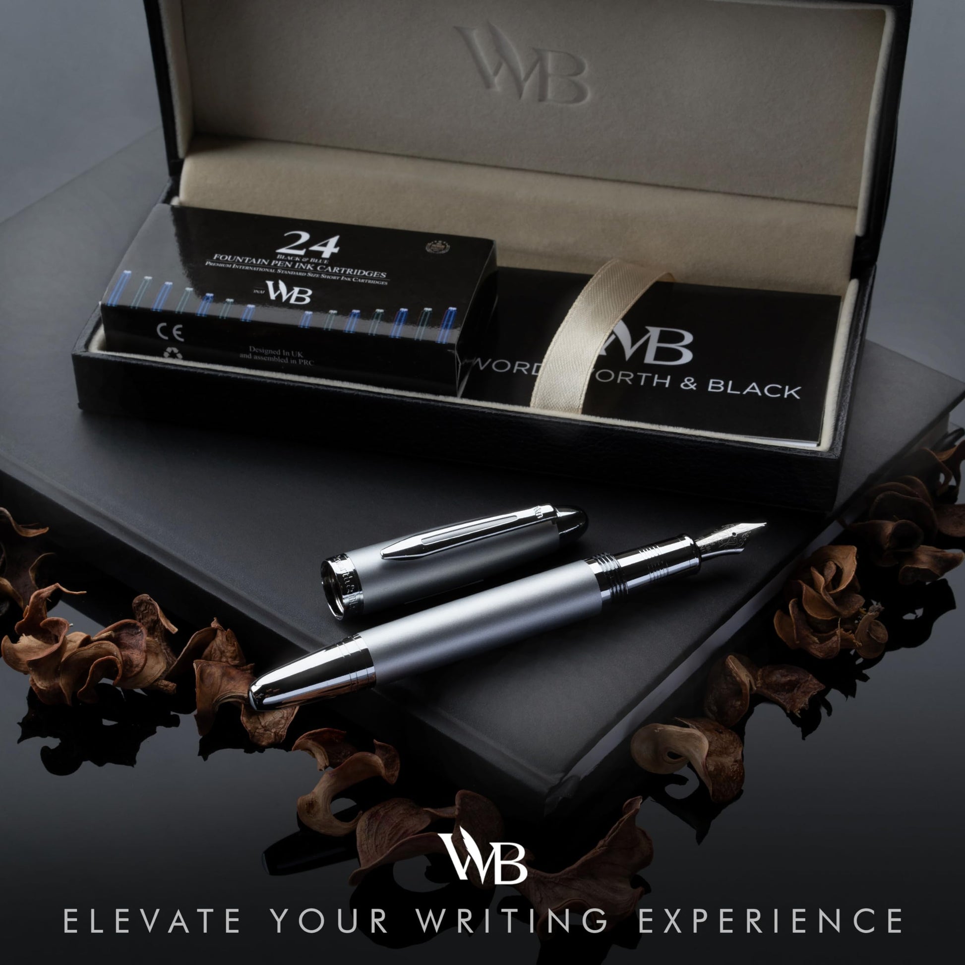 Wordsworth & Black Majesti Luxury Fountain Pen Set for Writing, Medium Nib