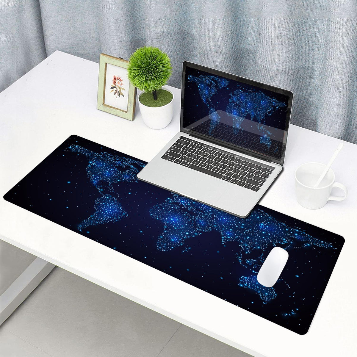 SANWUMIAN Large Gaming Mouse Pad with Stitched Edges, Desk Pad Extended Keyboard Mat, Non-Slip