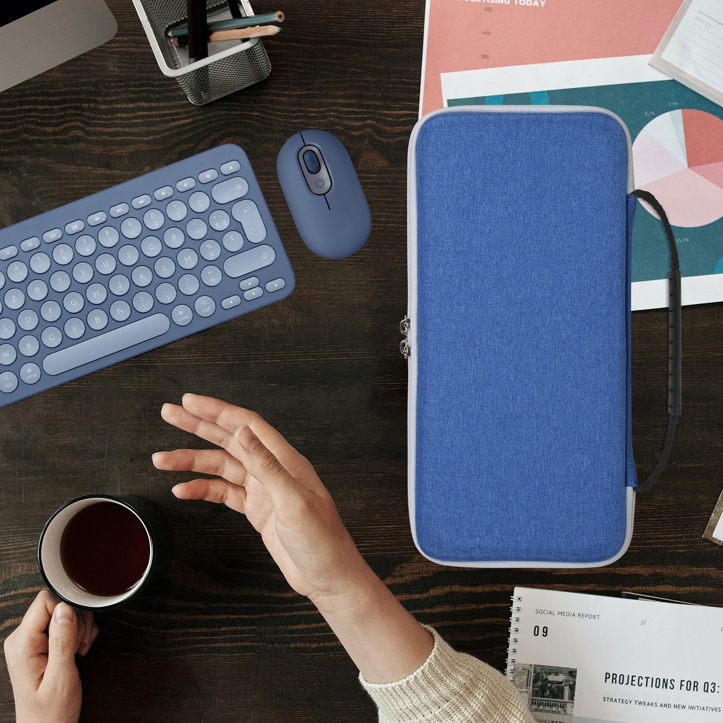 Geekria Keyboard Carrying Case, Hard Shell Protective Travel Bag for Small Compact Keyboard