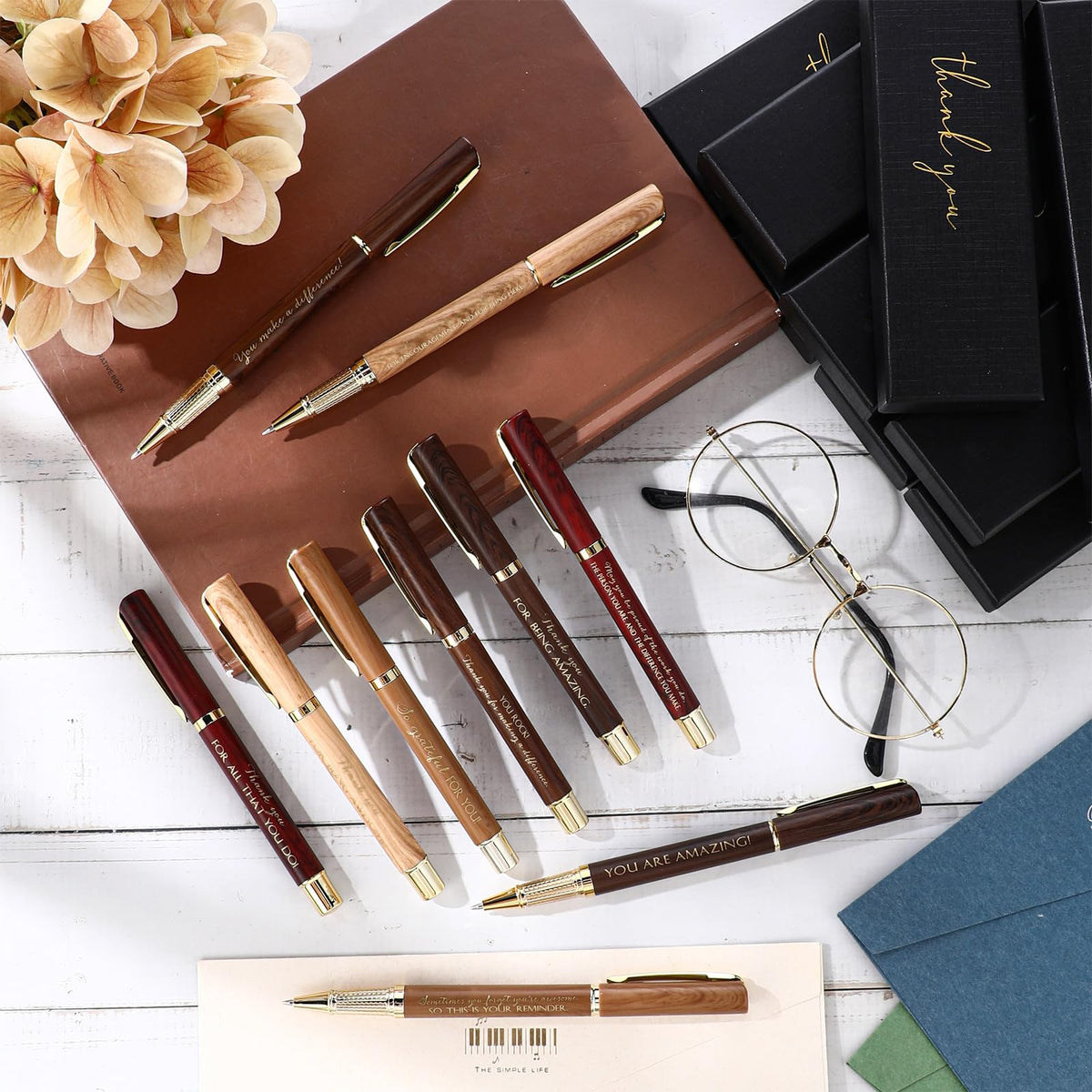 PerKoop 10 Sets Thank You Gifts, Appreciation Pens with Boxes for Men Women