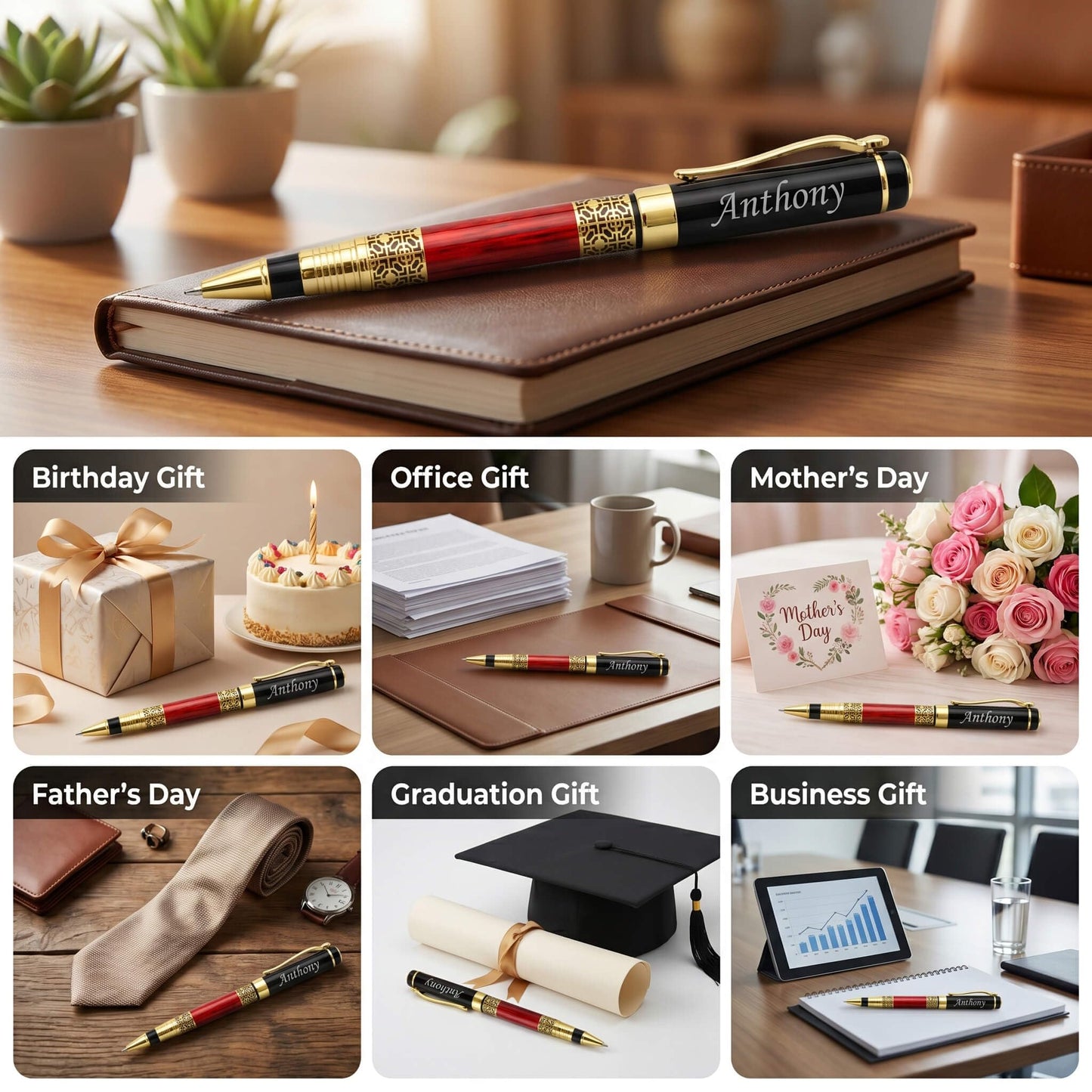 Ancolo Personalized Pens Office Gift Pens, for Colleague Friends Business
