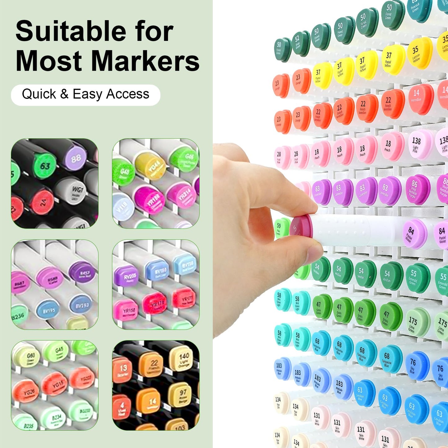 LOSADY Marker Organizer, 210-Slot Marker Holder with Adjustable Dividers