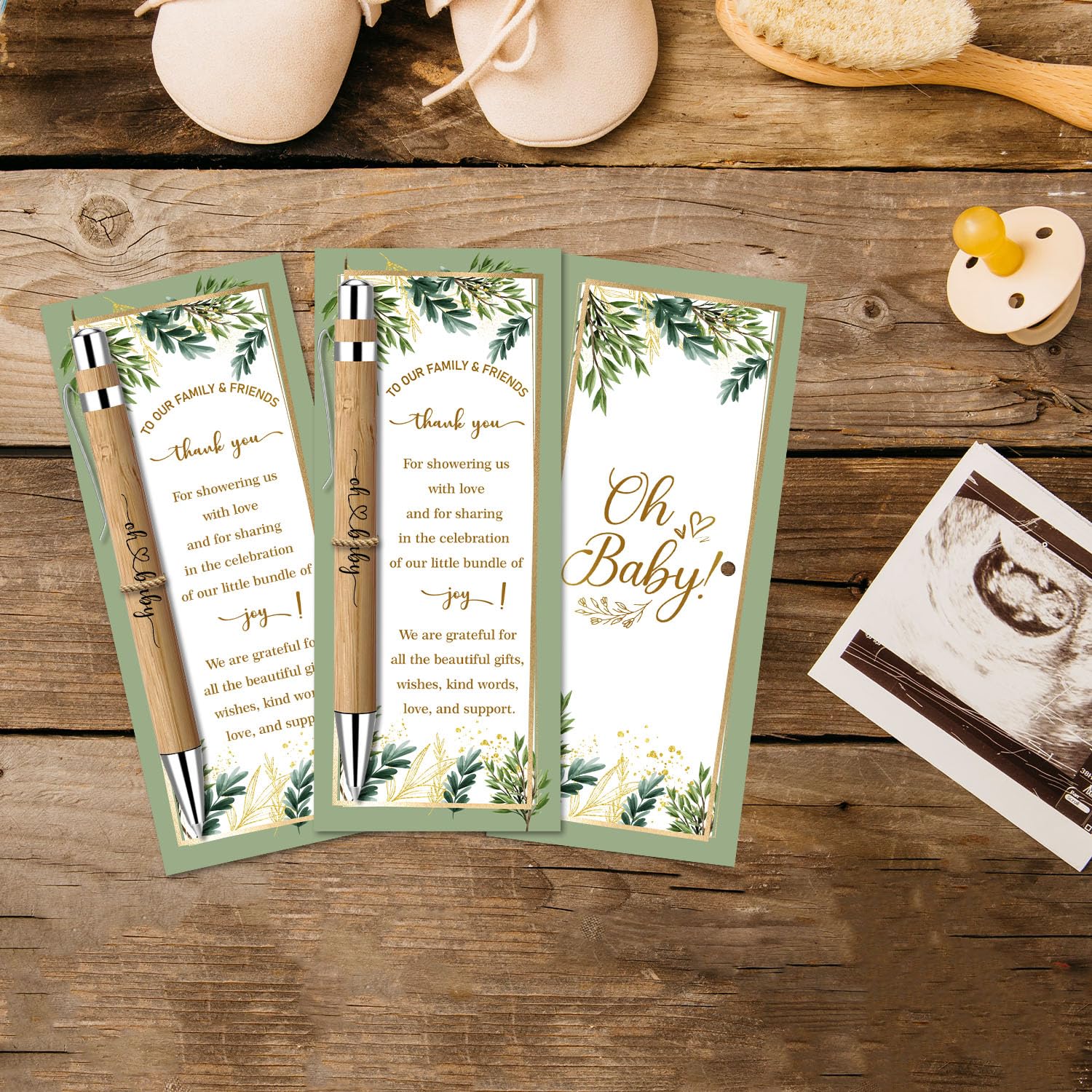 Toerifer 30 Pcs Woodland Set, Baby Shower Favors for 30 Guests, Baby Shower Sets, Included Bamboo