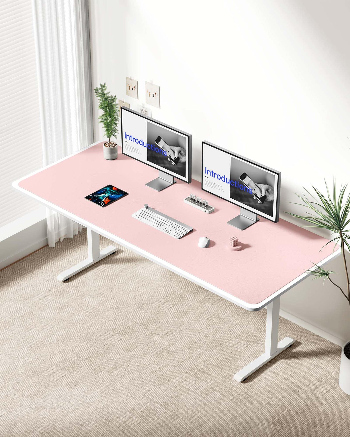 YSAGi Leather Desk Protector, Office Mat, Large Mouse Mat, Non-Slip PU Leather Blotter, Laptop Desk