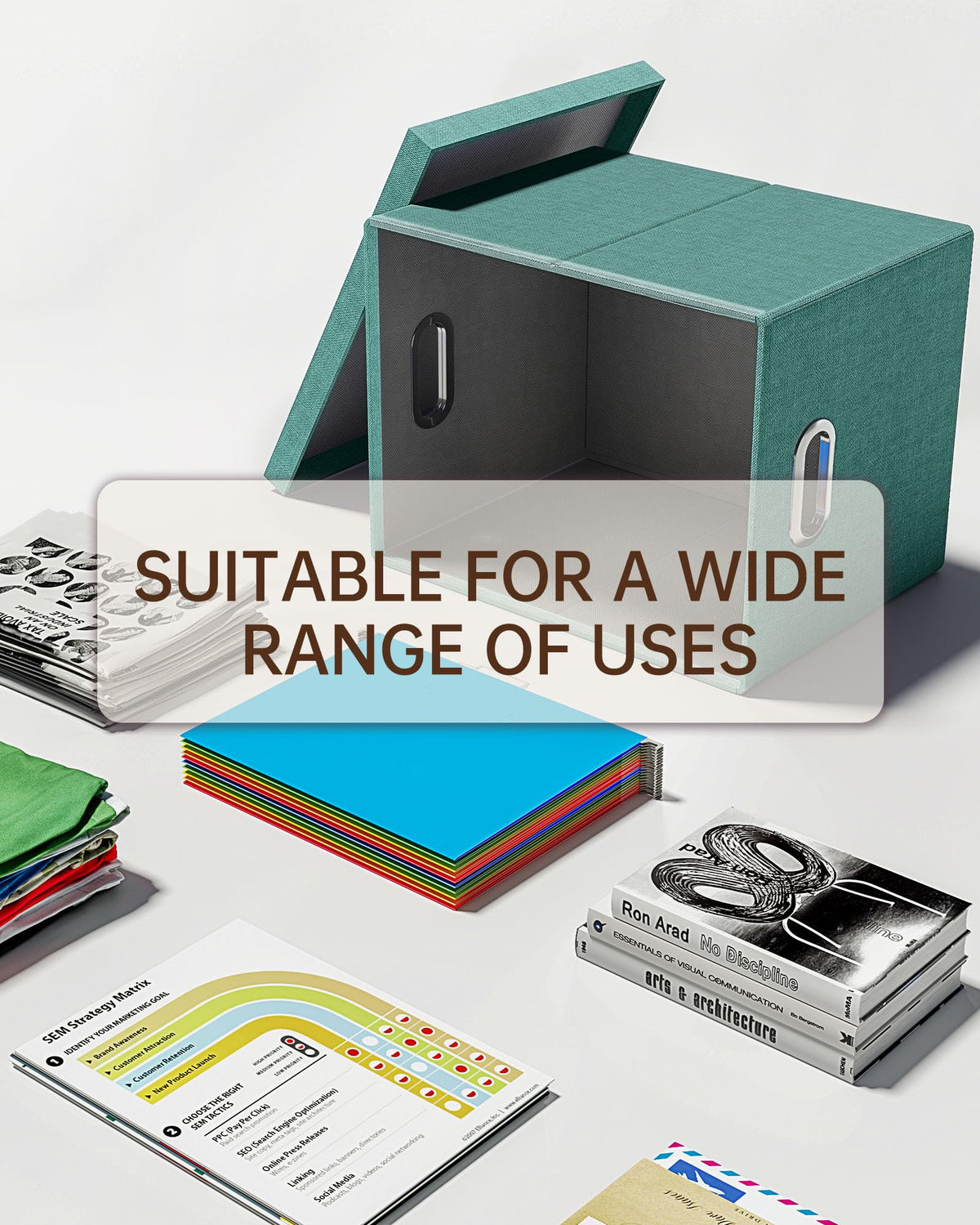 2 Pack File Storage Organizer, Document Organizer, Portable File Box with Lid, Fit for Letter/Legal