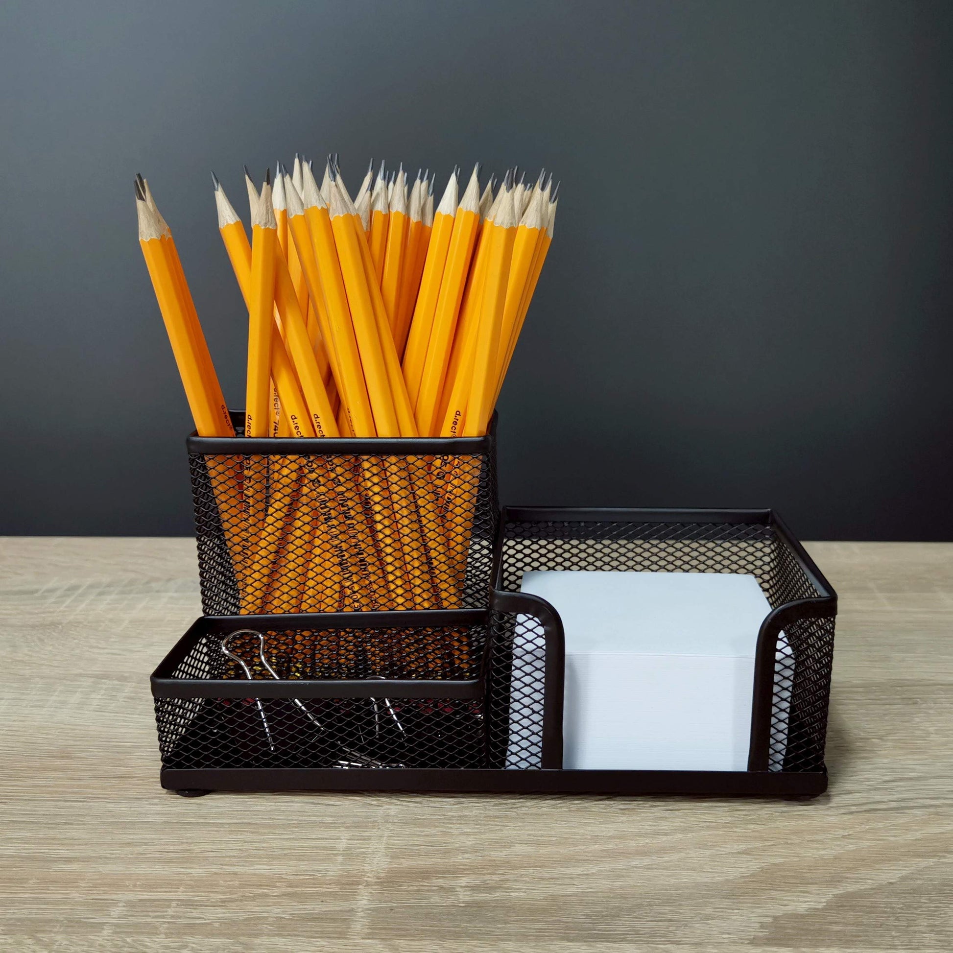 Leviatan Desk Organizer | Metal Desk Organizer | Office Pen Holder | Desk Organizer with Mesh Note