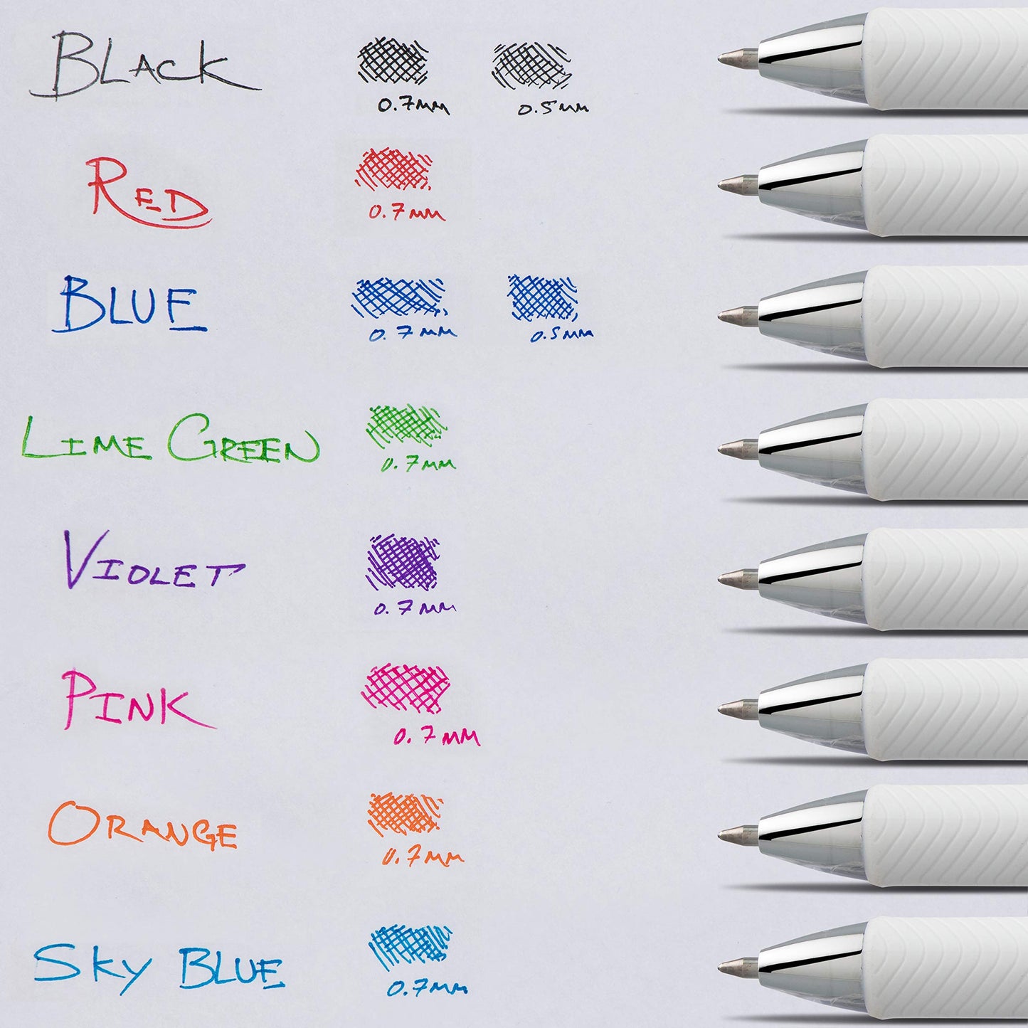 Pentel EnerGel RTX Pearl Retractable Liquid Gel Pen, (0.7mm) Medium Line, Needle Tip, Blue Ink, 12