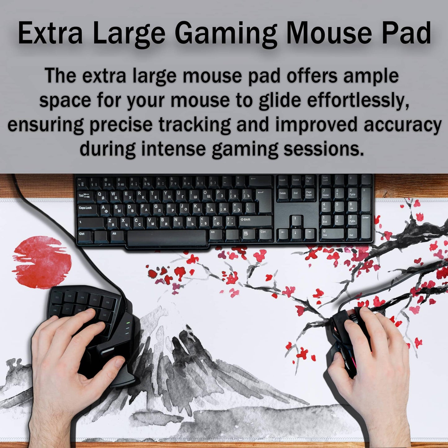 Samgula Large Mouse Pads White, Home Office Desk Pad Gaming Mat, Desk Mat Large Non-Slip Rubber