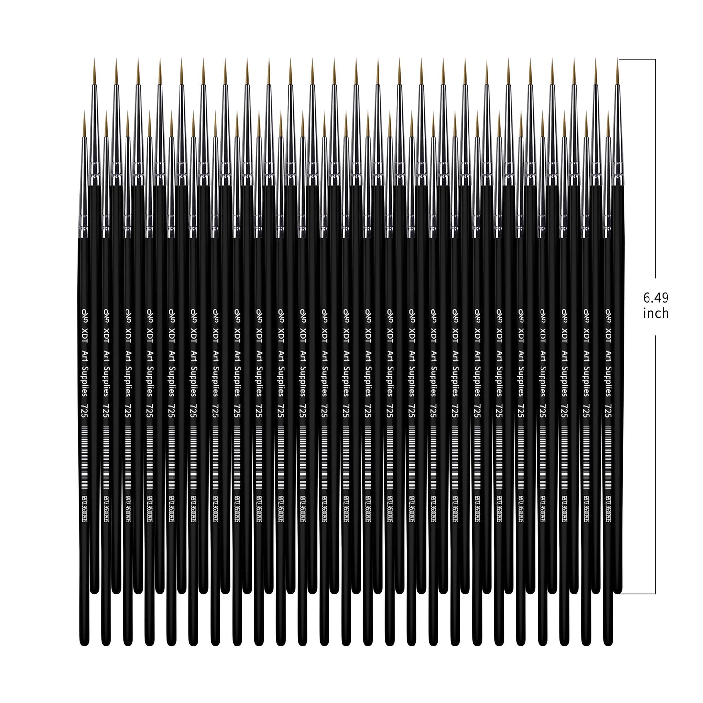XDT#725 Fine Detail Artist Paint Brush 50 Piece Set Round Pointed Tip Paint Brush #00000 for Micro