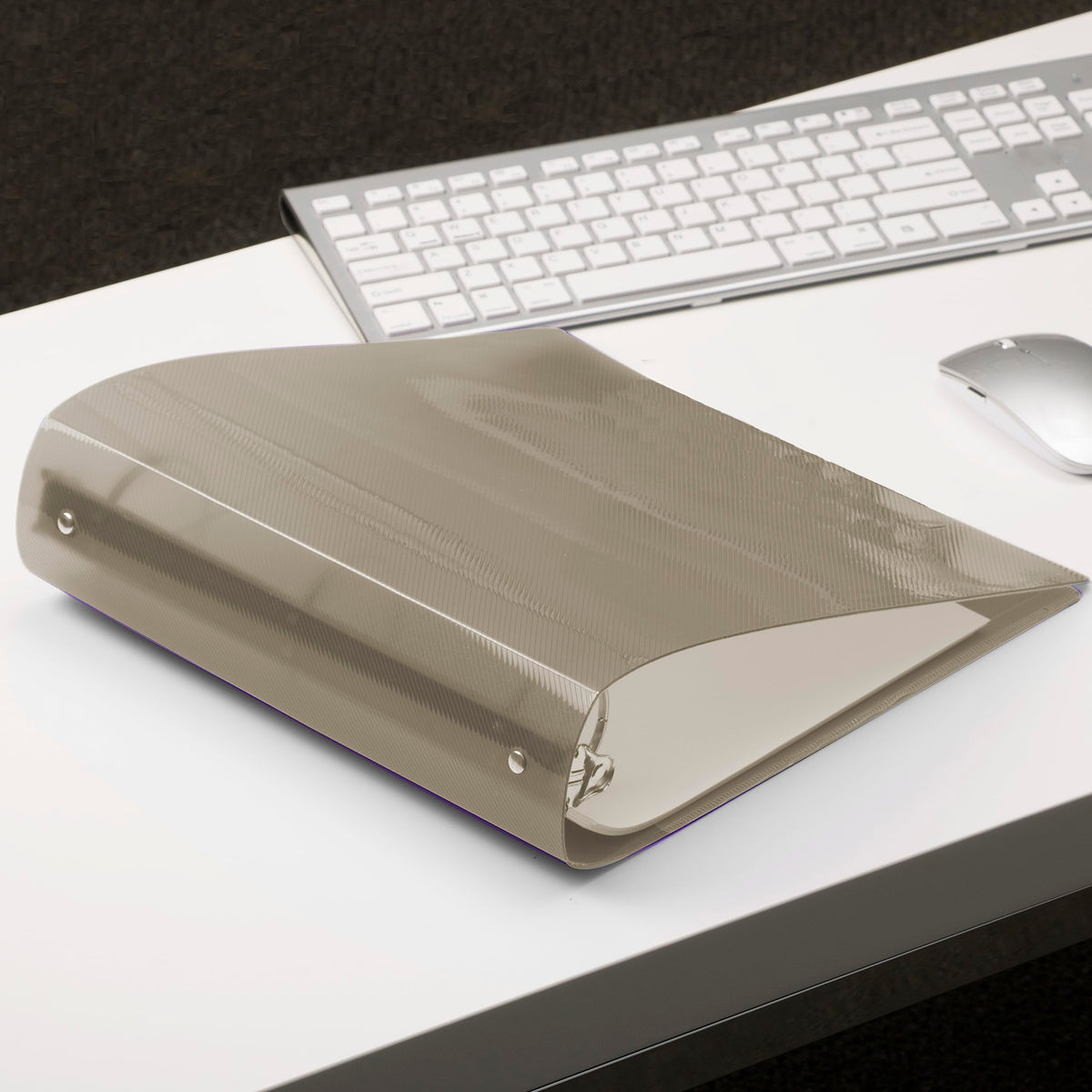 JAM PAPER Plastic 2 inch Binder - Smoke Grey 3 Ring Binder - Sold Individually