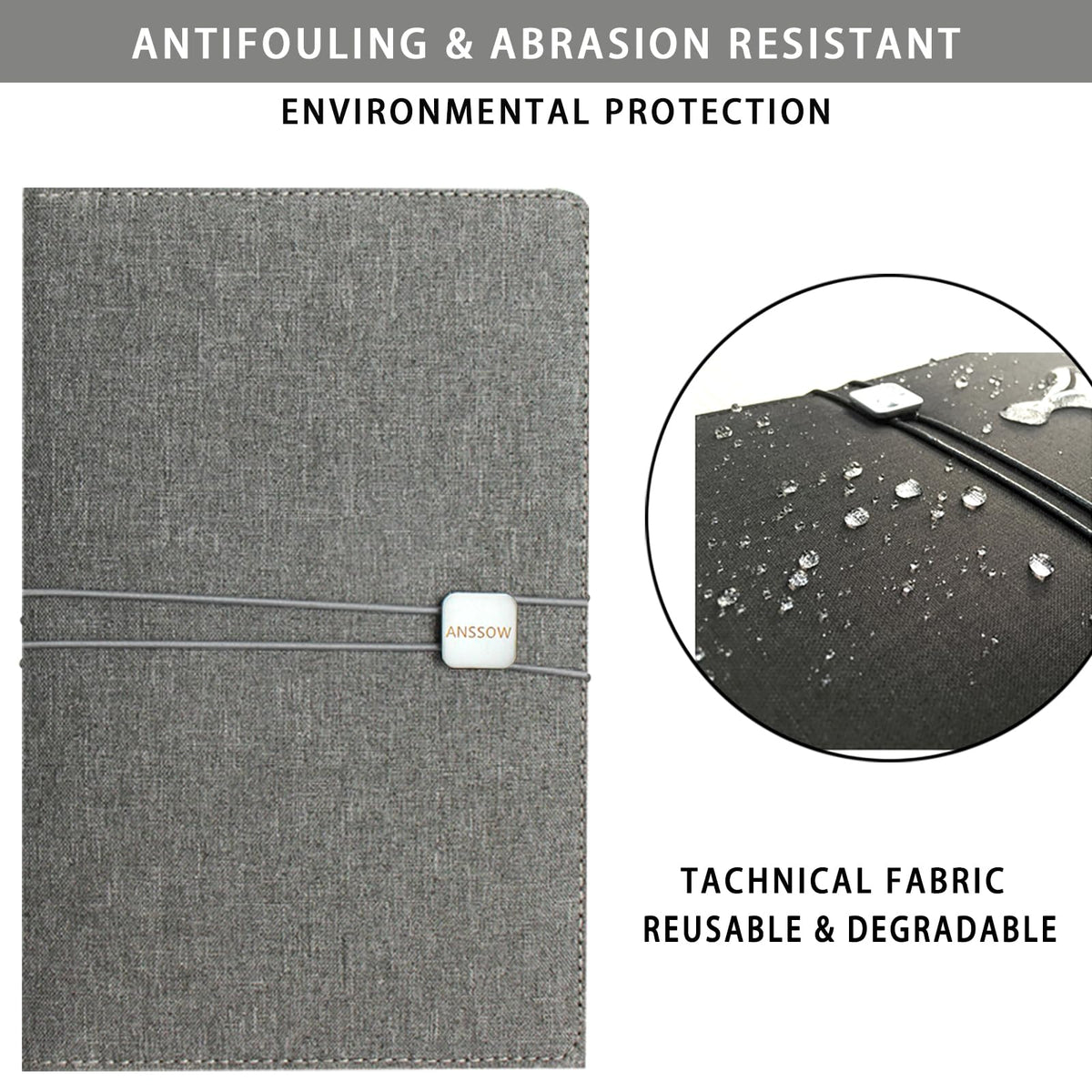 ANSSOW Folio Cover Compatible with Rocketbook Smart Notebook - Portfolio Organizer Padfolio