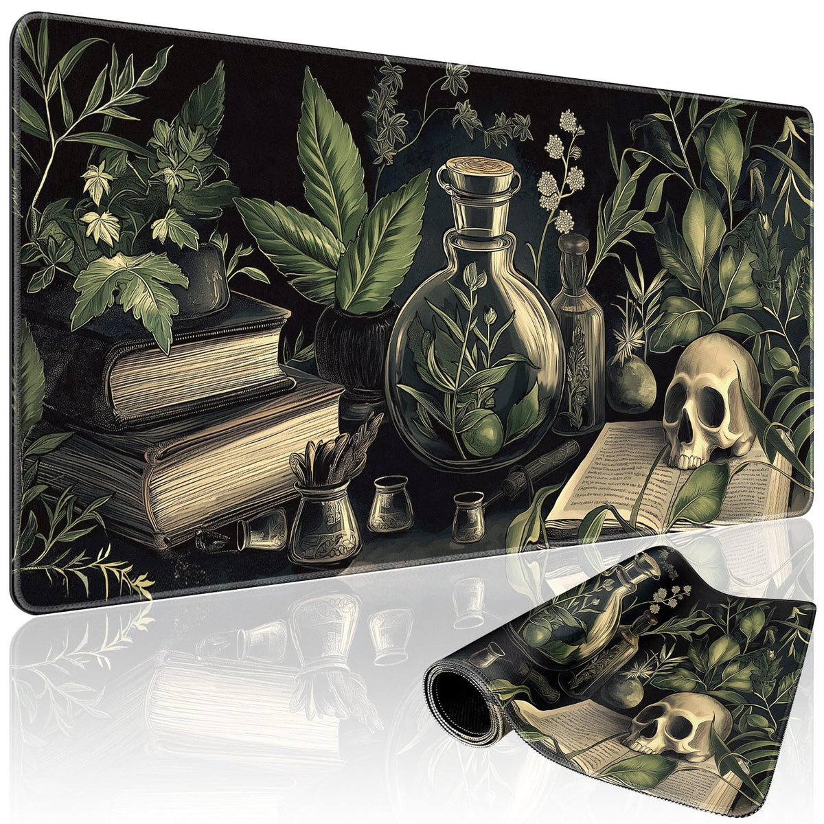 Mcapirivo Gothic Dark Botanical Large Gaming Mouse Pad Desk Mat 31.5"x15.7"