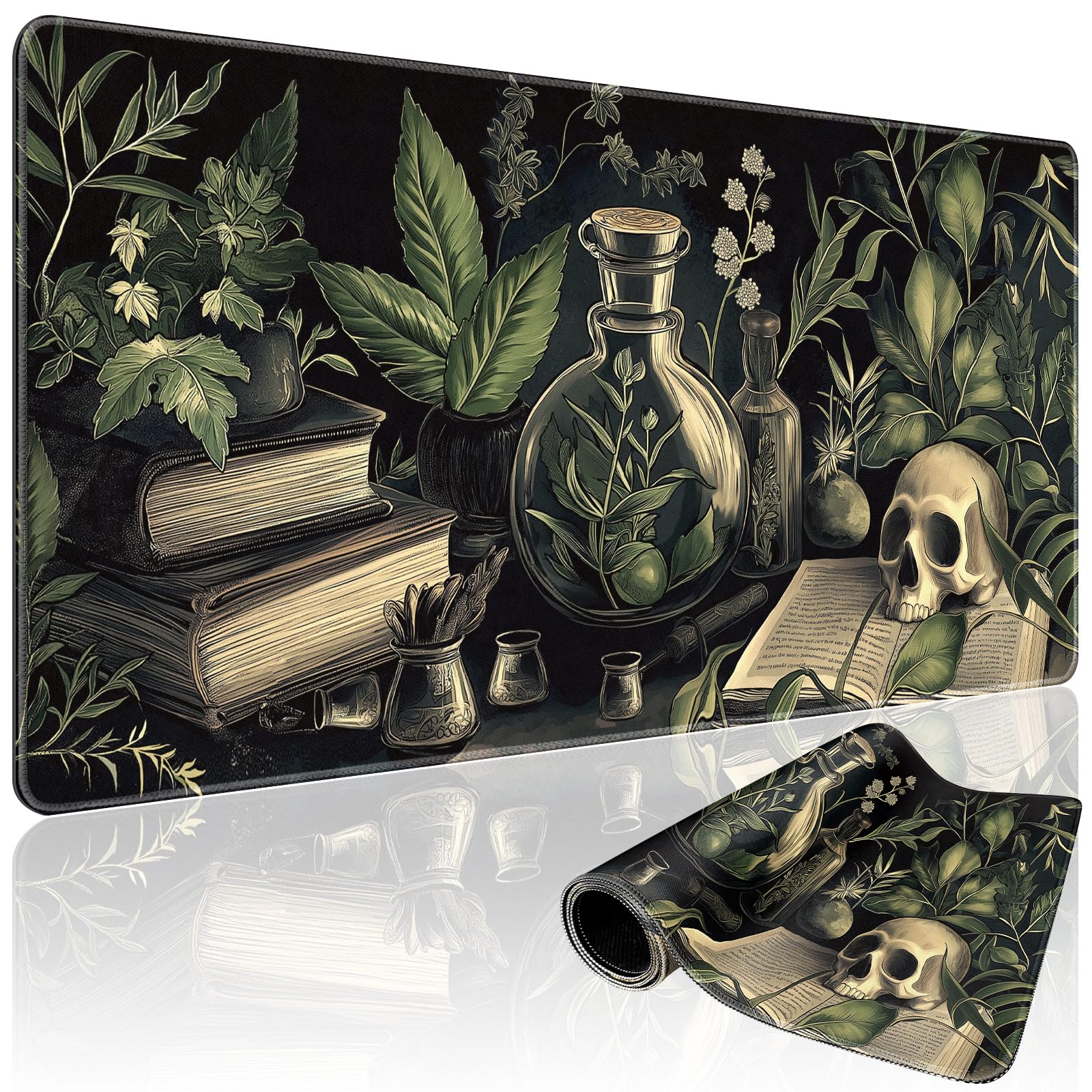 Mcapirivo Gothic Dark Botanical Large Gaming Mouse Pad Desk Mat 31.5"x15.7"