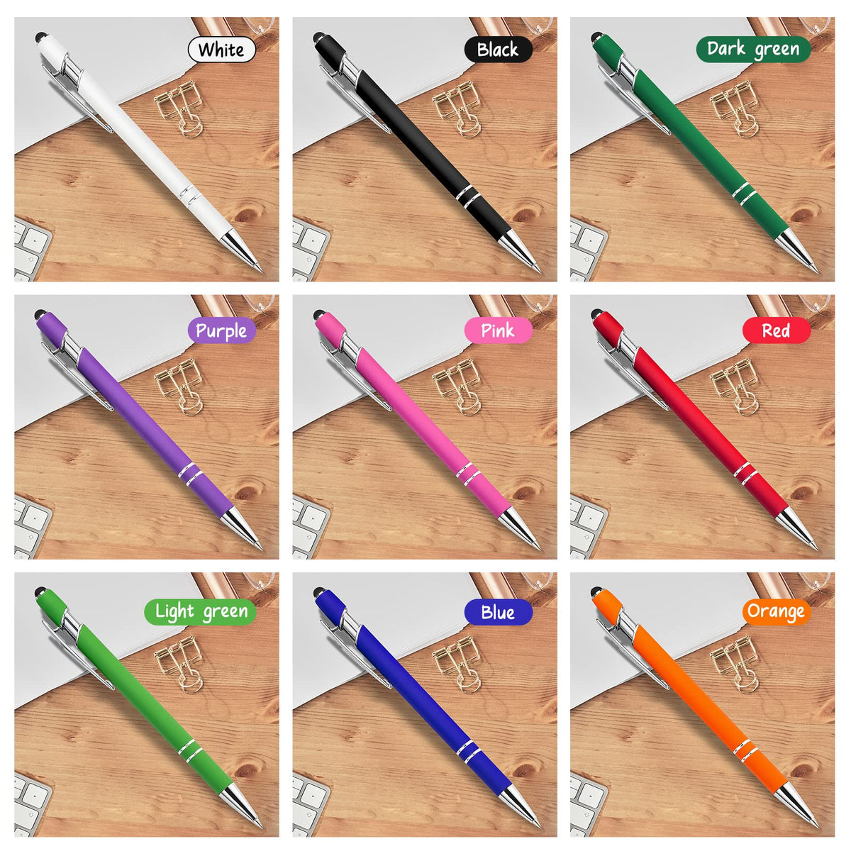 Westpearl Personalized Pen12pcs Bulk,Custom Ballpoint Pens with Engraved Business Name Message