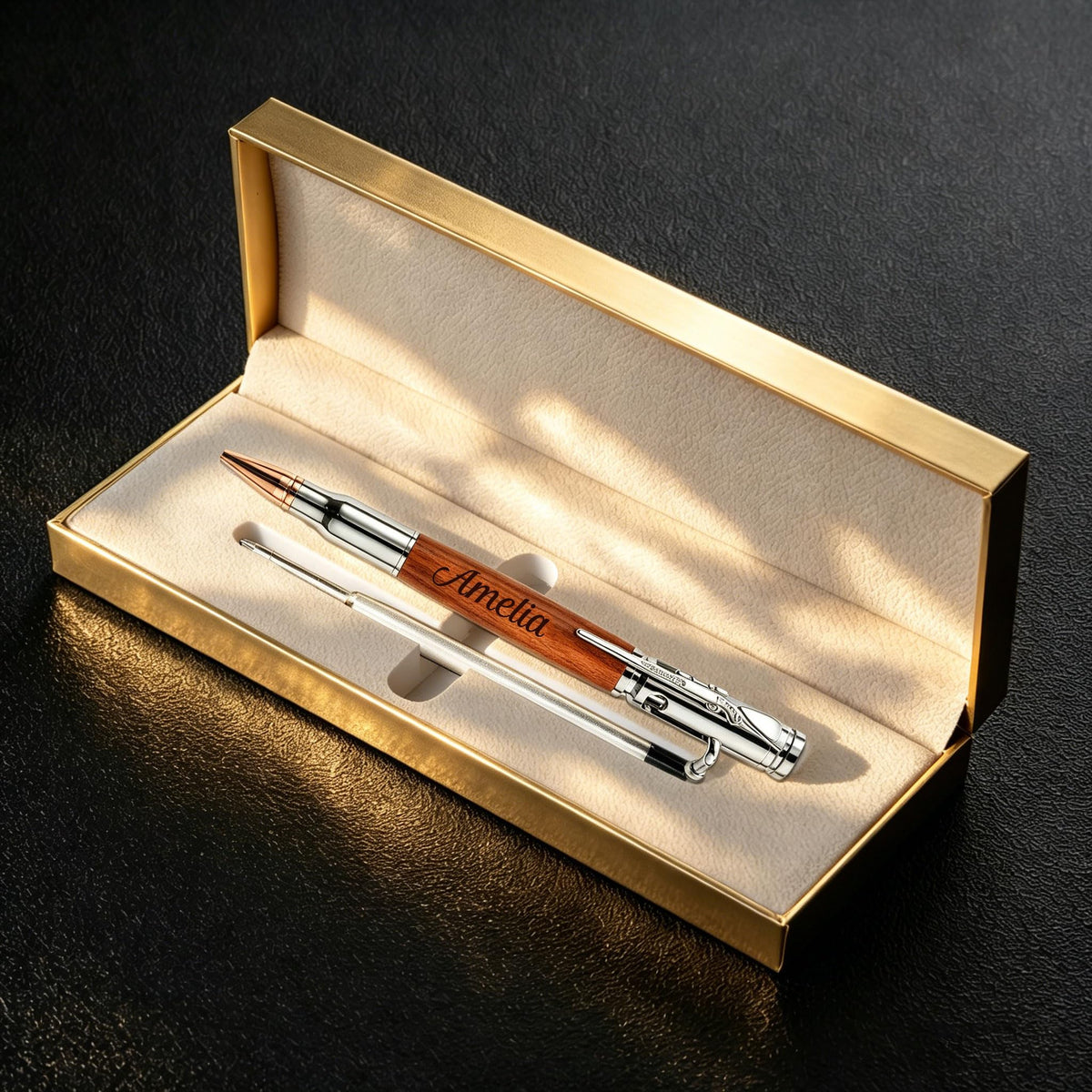 EDSG Personalized Bolt Action Pen, Engraved Metal Ballpoint Pens with Any Name, Bolt Bullet Pens