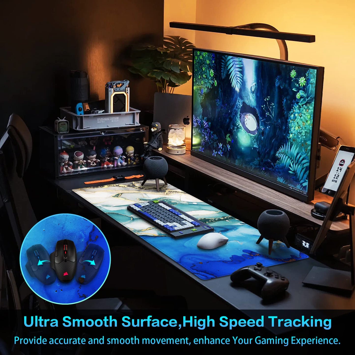 Canjoy Gaming Mouse Pad, 31.5x15.7in Large Mouse Pads for Desk Keyboard Pad