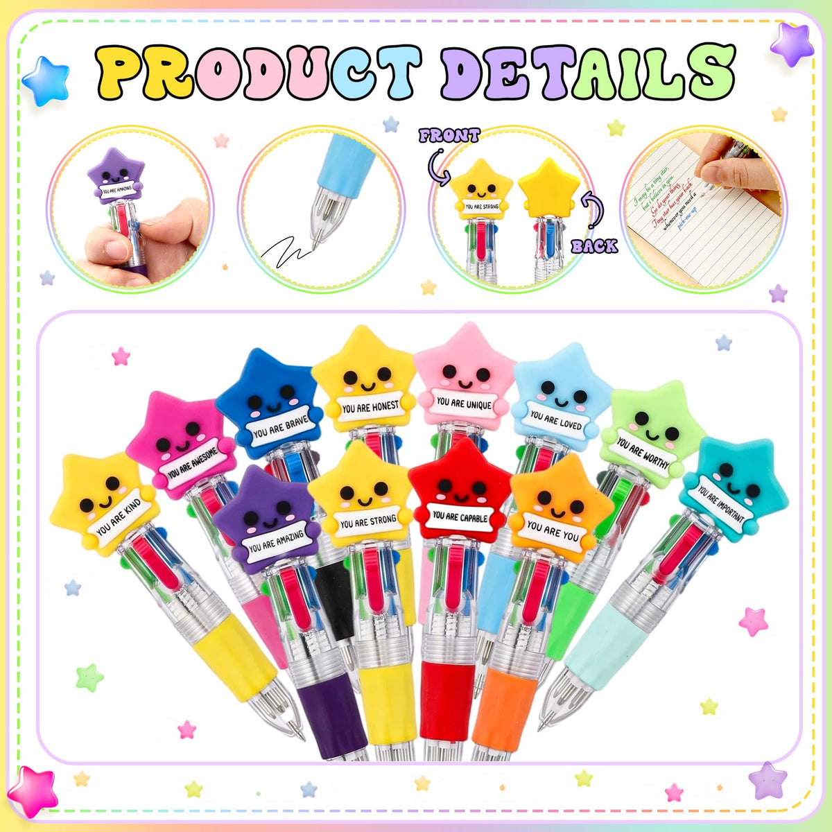 Sayglossy 24 Set Star Party Favor Pens Bulk, You're a Star Gifts with Card