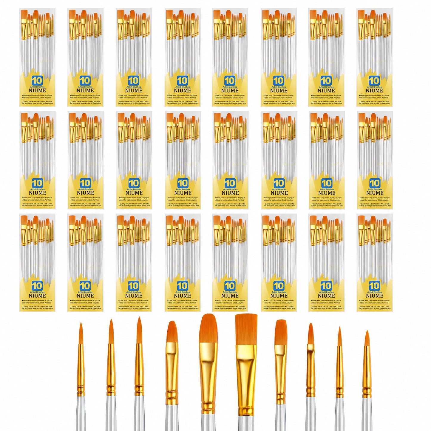 Acrylic Paint Brushes Set, 240Pcs Round Pointed Tip Artist Paintbrushes for Acrylic Painting Oil