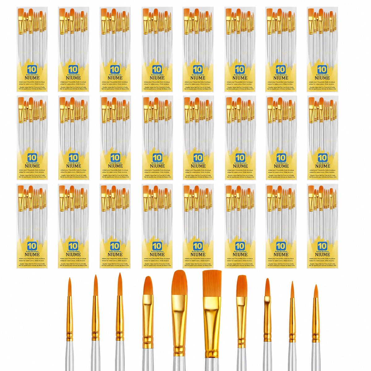 Acrylic Paint Brushes Set, 240Pcs Round Pointed Tip Artist Paintbrushes for Acrylic Painting Oil