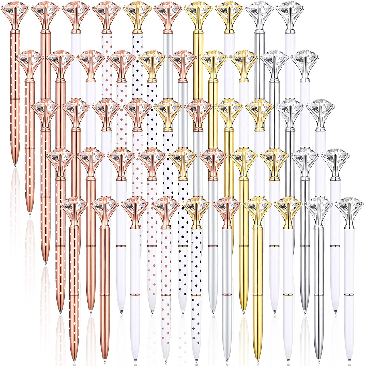 Leinuosen 50 Pcs Diamond Bridal Showers Pen Bulk, Light Color