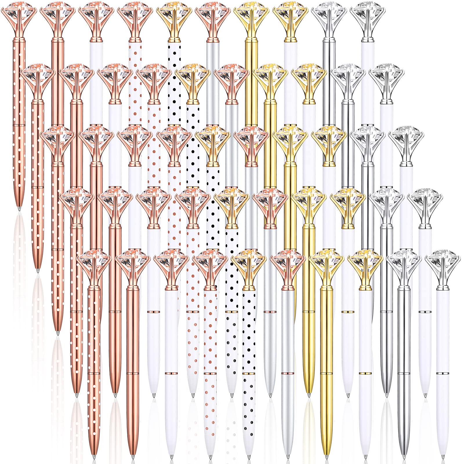 Leinuosen 50 Pcs Diamond Bridal Showers Pen Bulk, Light Color
