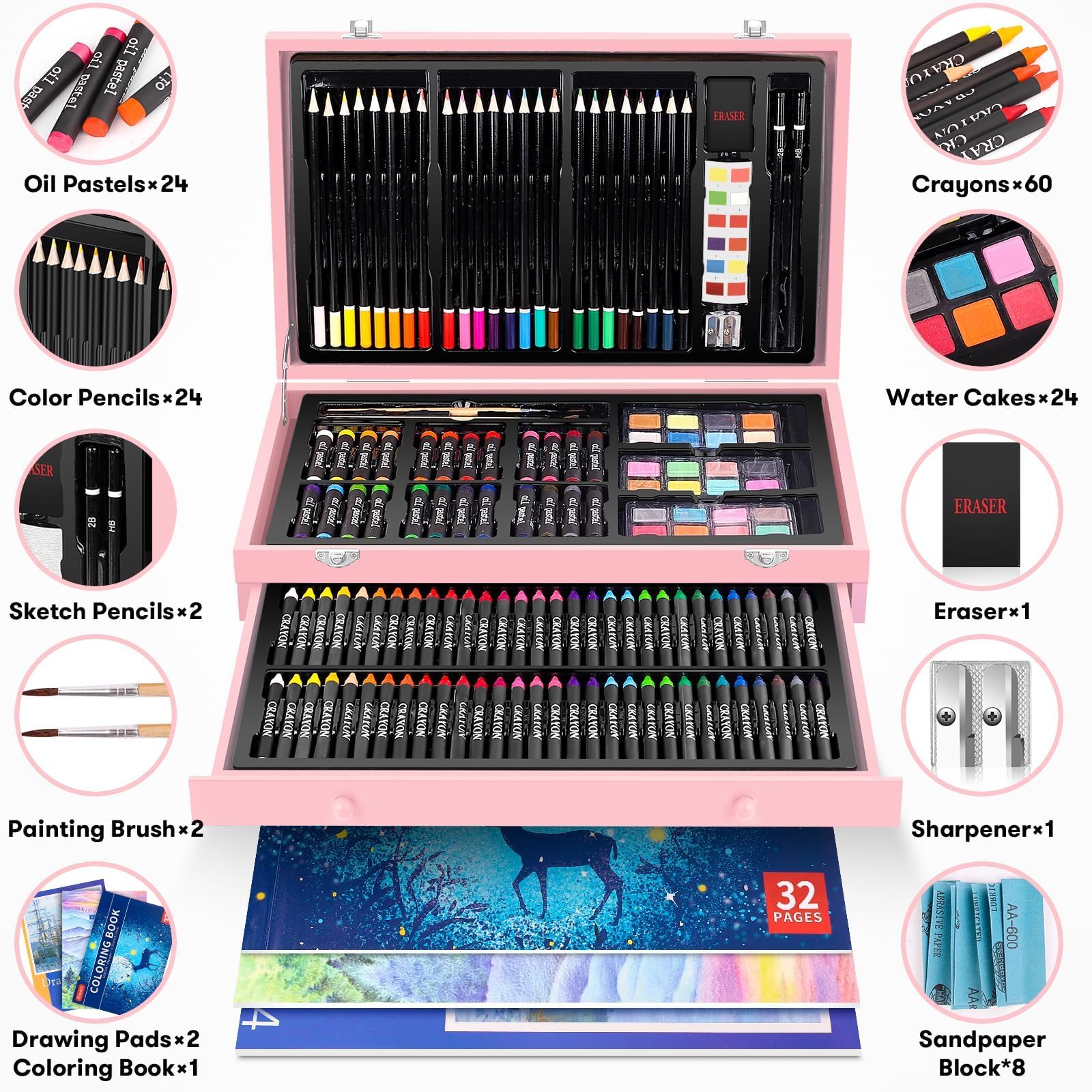 iBayam Pink Art Supplies, Gifts Kids Teen Girls Trendy Stuff 6-16 Year Old