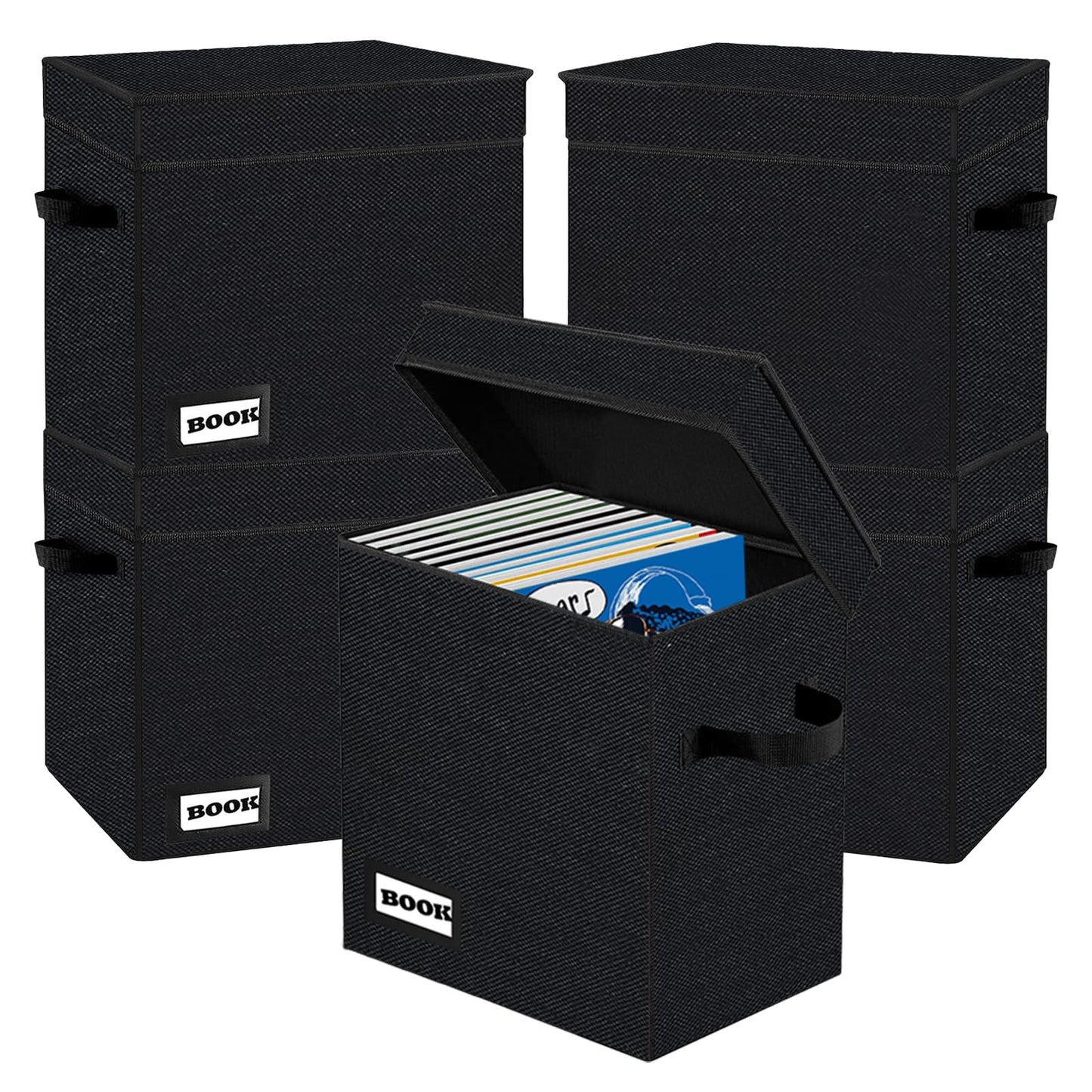 YNSZAS 5 PackCollection Comic Book Storage Boxes, Protector Organizer 11.8" X 9.8" X 7.8"