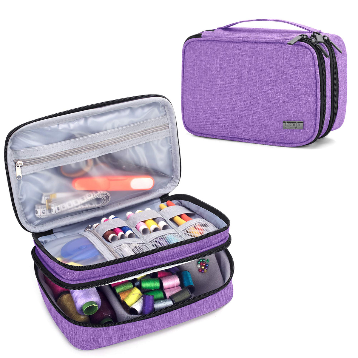 Luxja Double-Layer Sewing Organizer, Purple