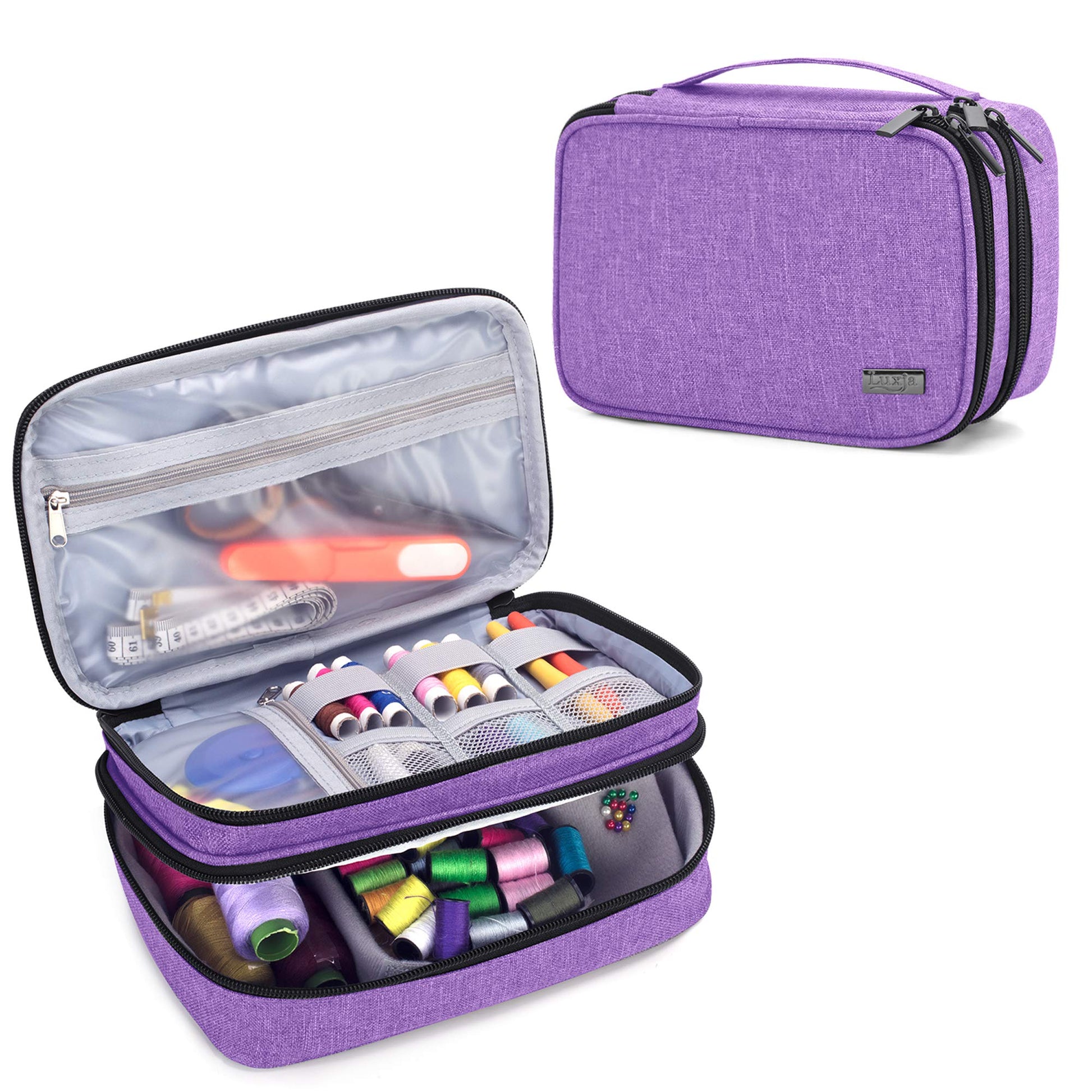 Luxja Double-Layer Sewing Organizer, Purple