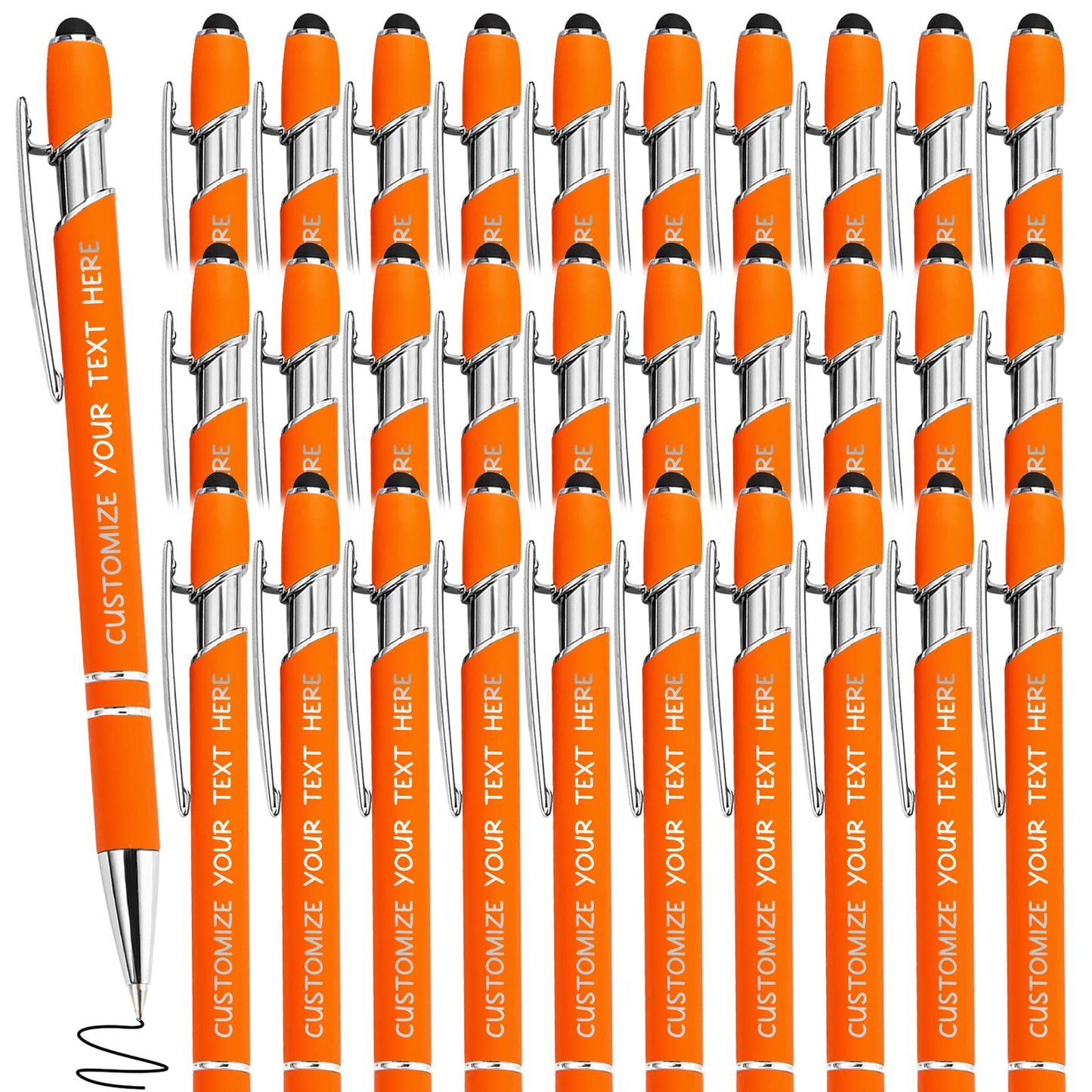 Yananka 36 Pcs Custom Pens with Stylus,Personalized Pens with Free Engraving,Customized Pens with