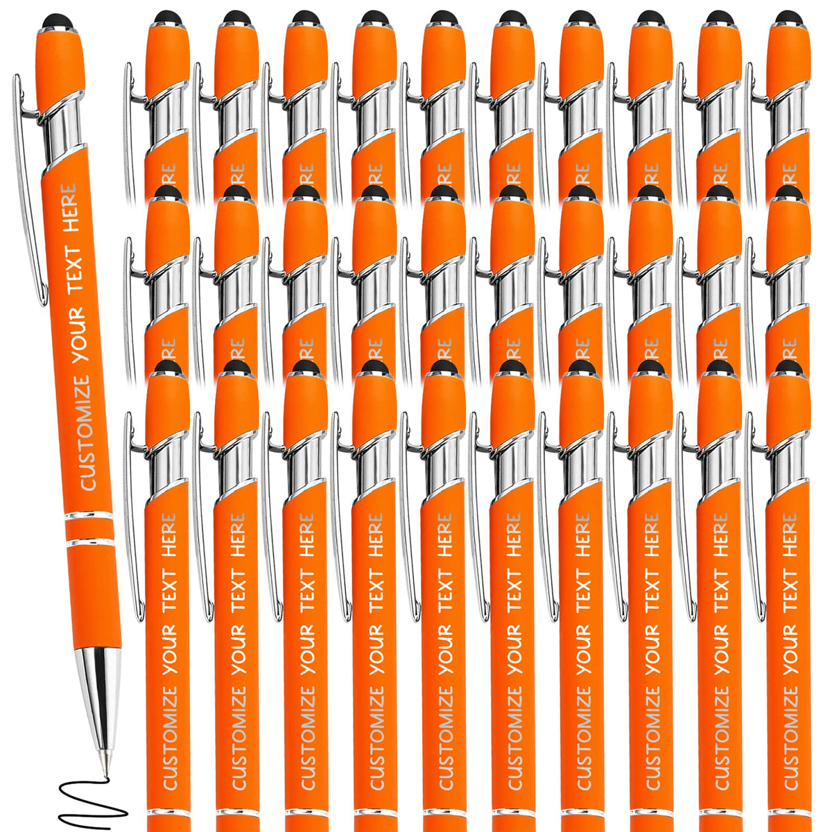 Yananka 36 Pcs Custom Pens with Stylus,Personalized Pens with Free Engraving,Customized Pens with