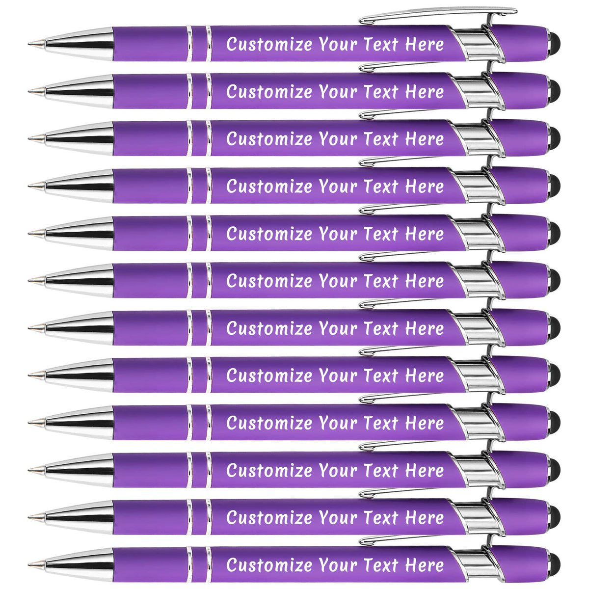 Aolun Personalised Pen,Custom Engraved Ballpoint Pen with Stylus,Soft Touch Metal,Enter Name,Logo