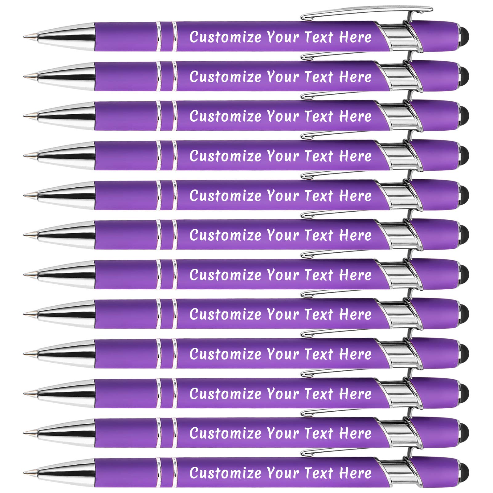 Aolun Personalised Pen,Custom Engraved Ballpoint Pen with Stylus,Soft Touch Metal,Enter Name,Logo