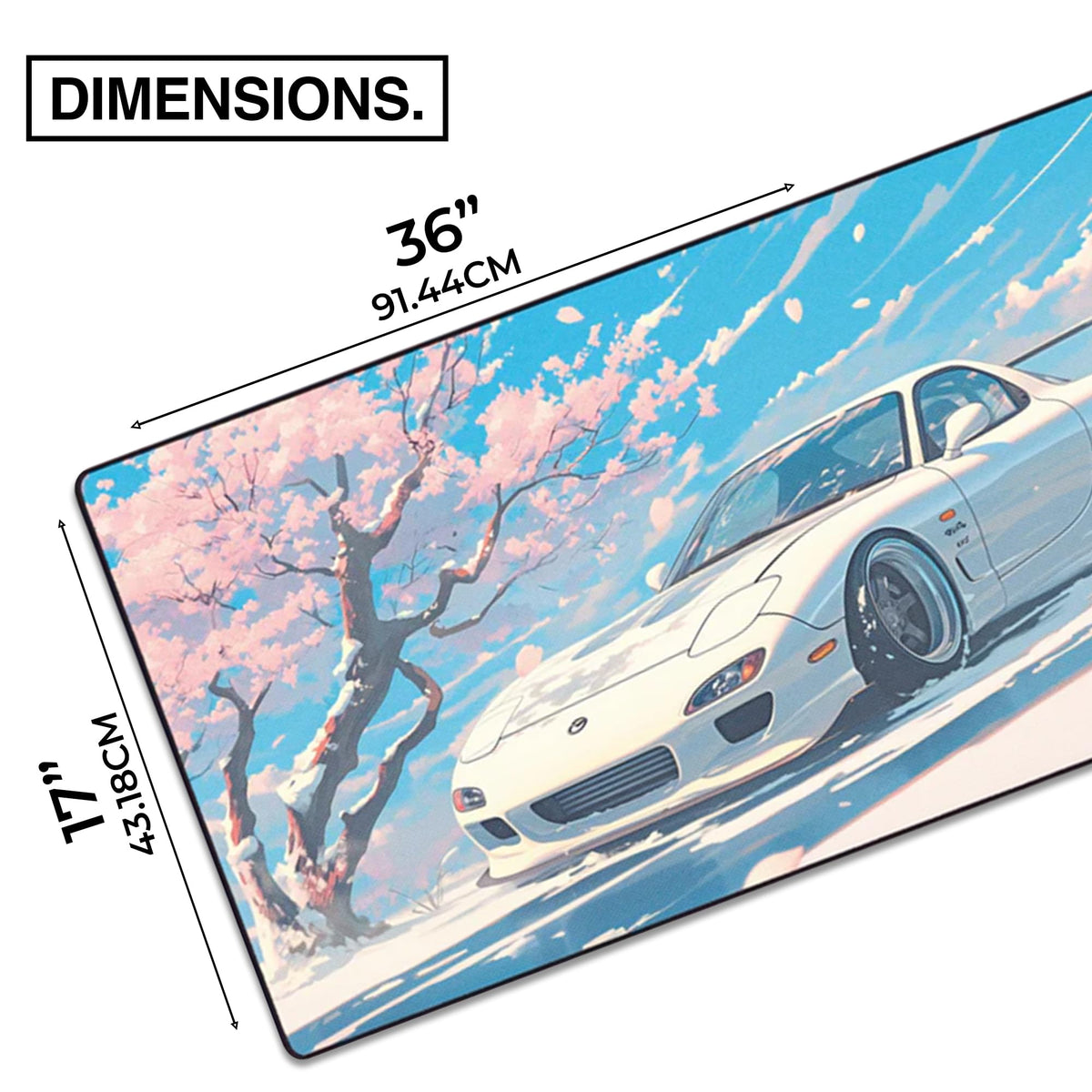 MPCO. Mios-Mazda Large Gaming Desk Pad, 36" x 17" Duraglyde Fabric Desk Mat
