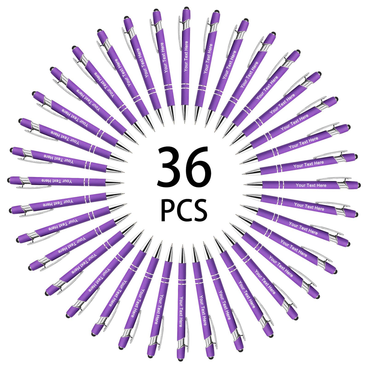 Hapelf Up to 500 Bulk Personalized Pens Custom Engraved Ballpoint Pen with Stylus Tip Retractable