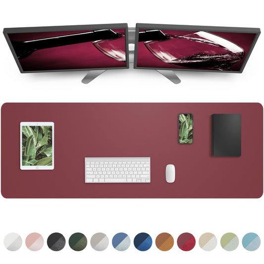 Leather Desk Pad Protector, Mouse Pad, Office Desk Mat, Non-Slip PU Leather Desk Blotter, Large