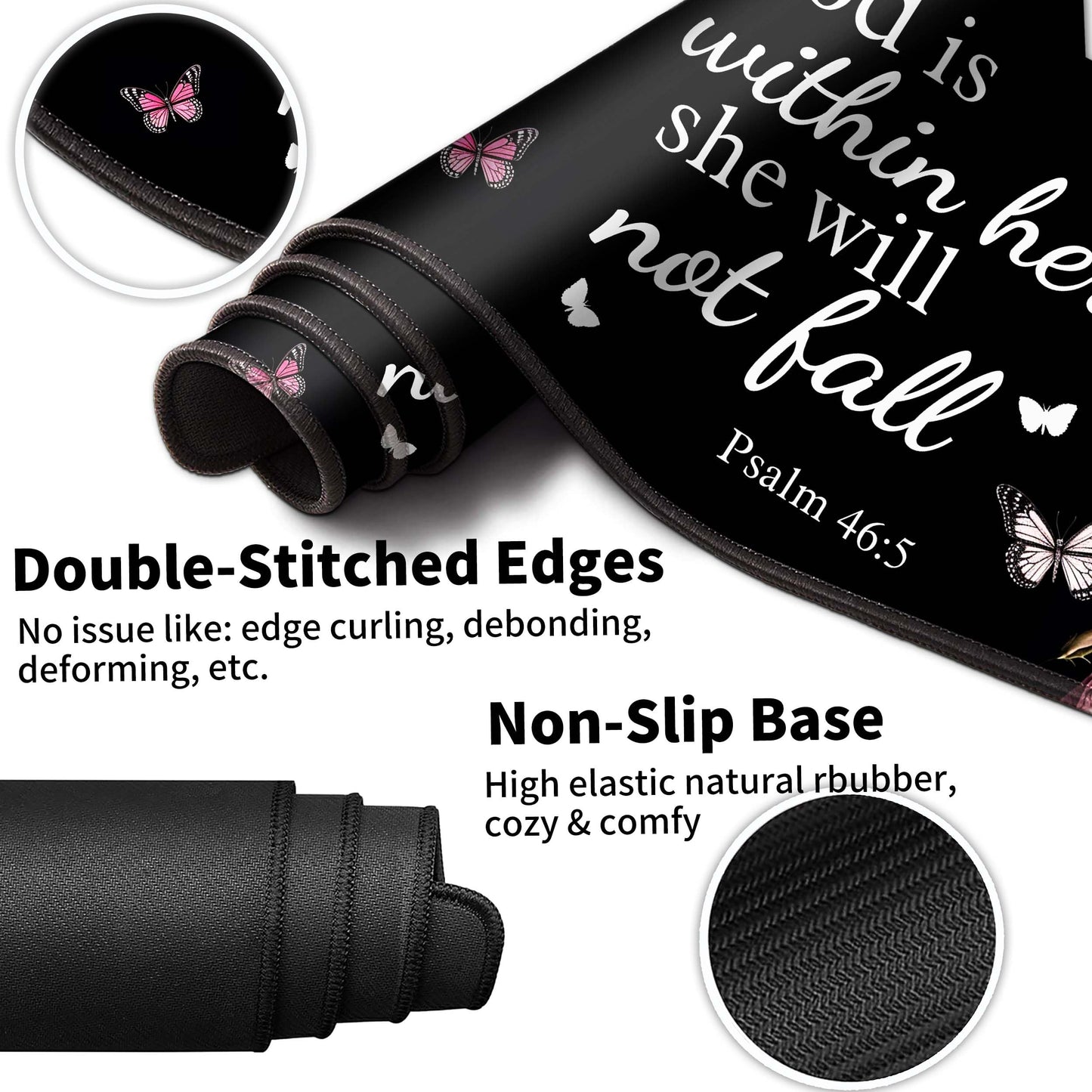 Extended Large Gaming Mouse Pad with Coaster - 35.4 x 15.7 Full Desk Mousepad - Stitched Edges