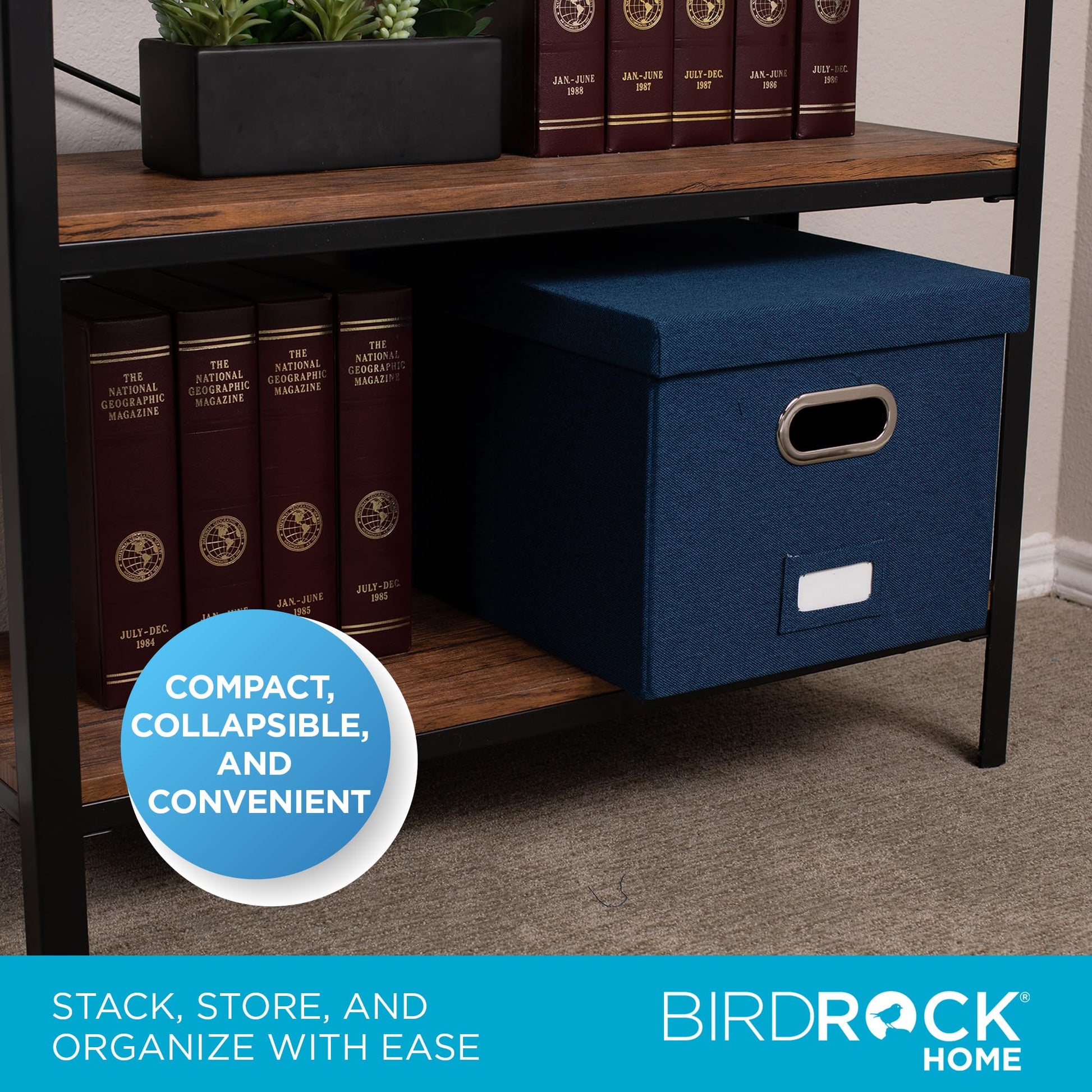 Internet's Best Collapsible File Storage Organizer - Decorative Linen Filing & Storage Office Box
