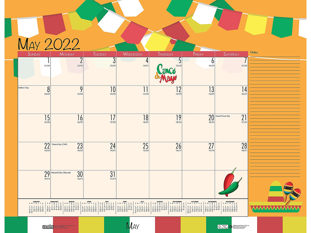 House of Doolittle 2022 Monthly Seasonal Desk Pad Calendar, 18.5 x 13 Inches, January - December